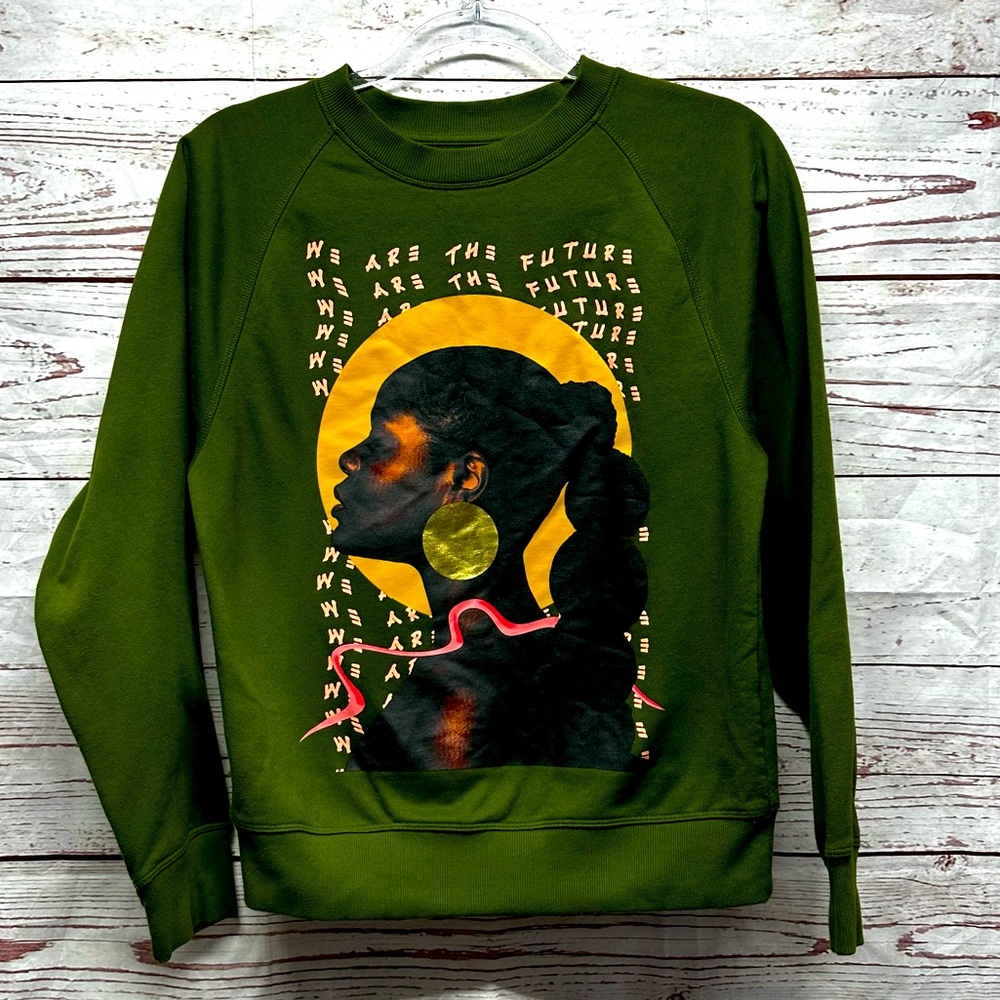 Black History Month Olive Green Sweatshirt Size XS